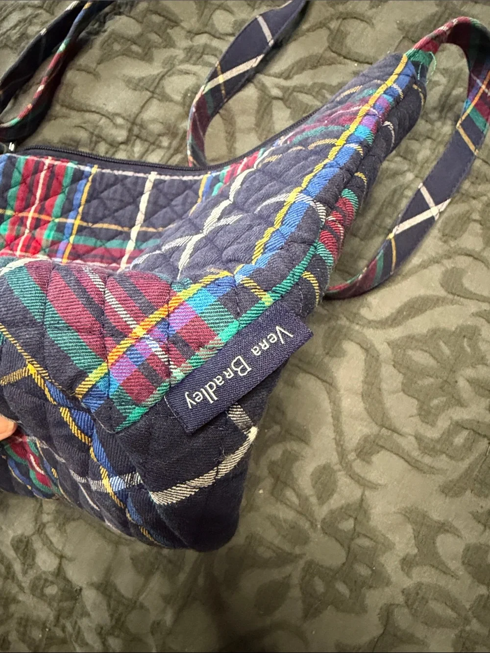 Vera Bradley Navy Multi Quilted Plaid Crossbody